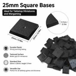 25mm Square Bases Miniatures Base and Wargame Model Bases for Warhamemr