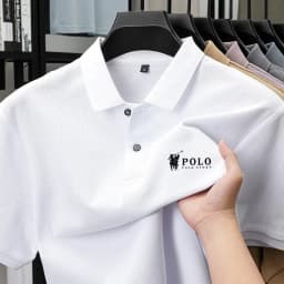 Men's premium summer polo shirt, quick drying, breathable, casual, business fashion, sports, short sleeved, men's clothing