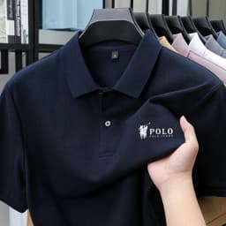 Men's premium summer polo shirt, quick drying, breathable, casual, business fashion, sports, short sleeved, men's clothing