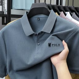 Men's premium summer polo shirt, quick drying, breathable, casual, business fashion, sports, short sleeved, men's clothing