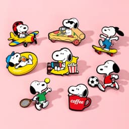 7Pcs Snoopy Enamel Pin Set Cartoon Charlie Brown Woodstock Brooch Lapel Pins for Backpack Clothes Badge Cute Fans Gift
