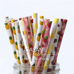 25pcs Metallic Gold heart star Foil Stripe Paper Straws Silver chevron Wedding Party Decor