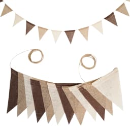 12 Flags/13 Flags Pennant flags Hessian Wedding Party Decor Bunting Vintage Photo Prop Banners Home Baby Shower Carnival Garland