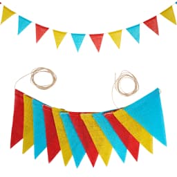 12 Flags/13 Flags Pennant flags Hessian Wedding Party Decor Bunting Vintage Photo Prop Banners Home Baby Shower Carnival Garland