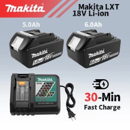 Makita 18V Battery 5.0Ah Li-Ion LXT Battery for Makita Power Tools Drill Saw Set Fast High Torque Air Cannon Car Tire Repair