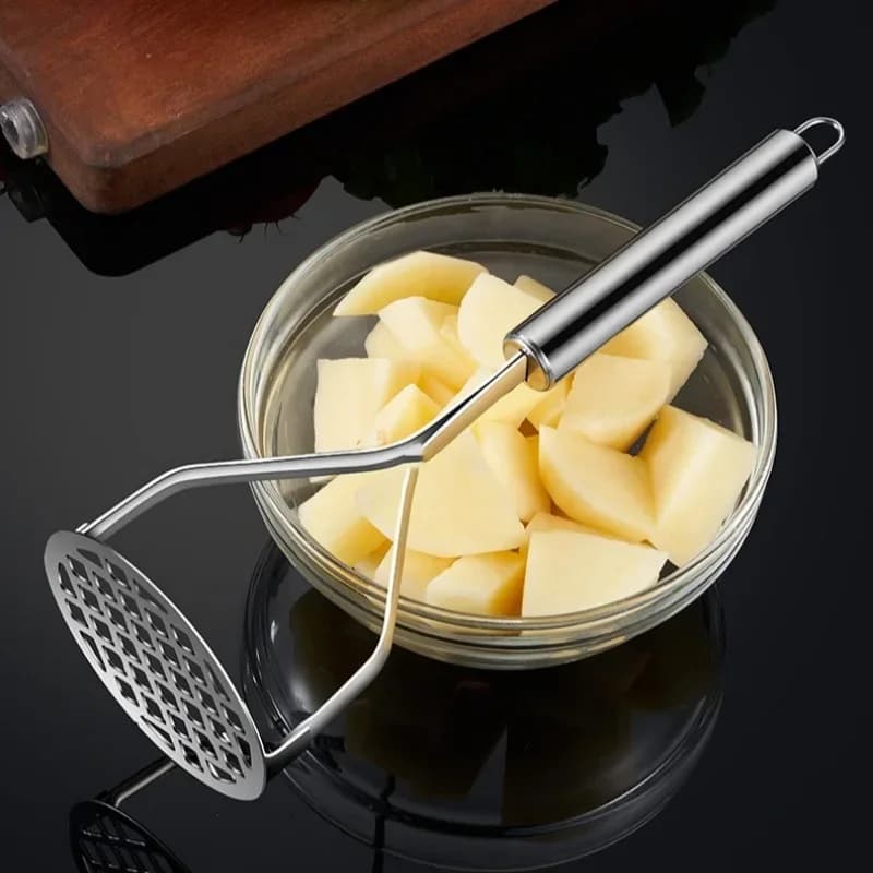 Stainless Steel Potato Masher Manual Fruit Vegetable Mud Press Food Crusher for Baby Complementary Food Kitchen Gadget