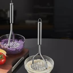 Stainless Steel Potato Masher Manual Fruit Vegetable Mud Press Food Crusher for Baby Complementary Food Kitchen Gadget