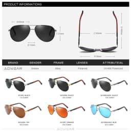 AOWEAR Aviation Polarized Sunglasses Men Aluminum Driving Mirror Sun Glasses Male Brand Designer Retro Eyewear Accessories gafas