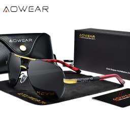 AOWEAR Aviation Polarized Sunglasses Men Aluminum Driving Mirror Sun Glasses Male Brand Designer Retro Eyewear Accessories gafas