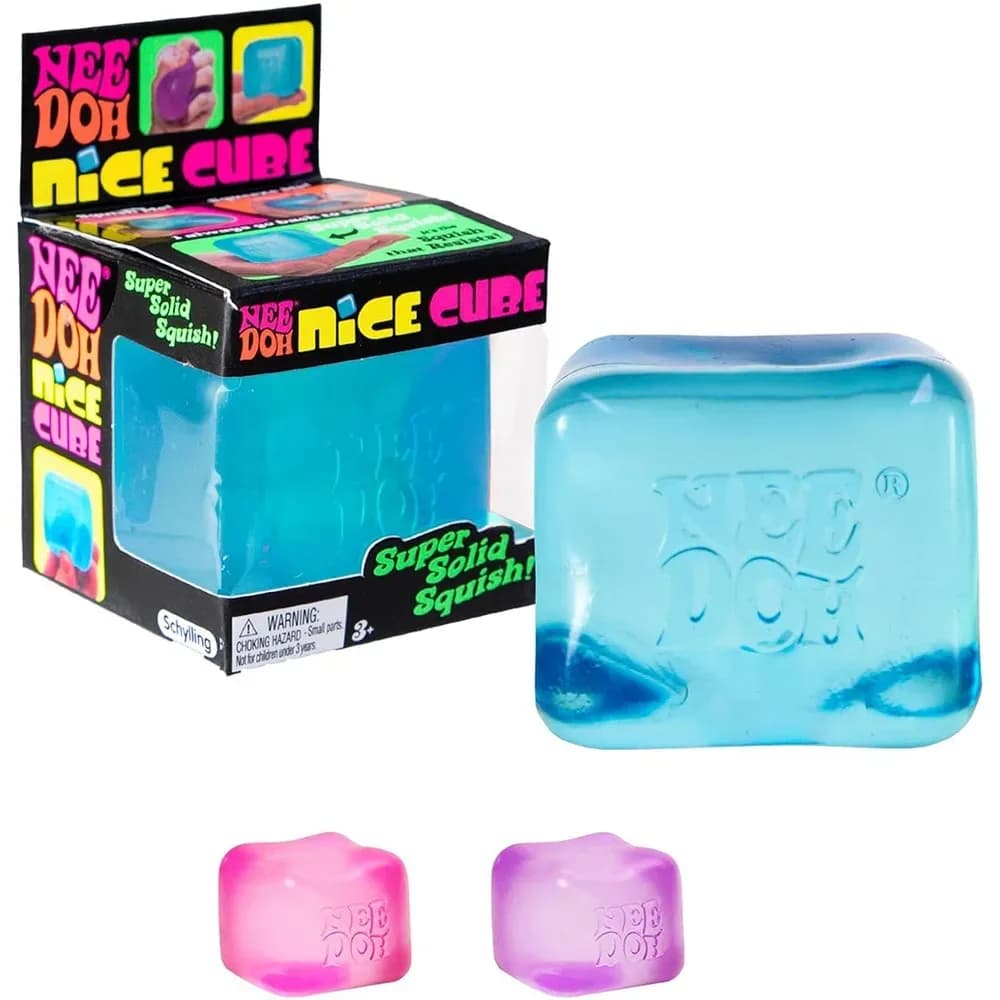 Schylling Needoh Nice Cube Sensory Stress Reliever Fidget Tool for Anxiety &Focus Desk for Adults & Anti-Anxiety Squeeze Kids