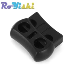 10 Pcs/Pack 2 Holes Cord Lock Toggle Stopper Plastic Toggle Clip Black 15mm*20mm*7.5mm