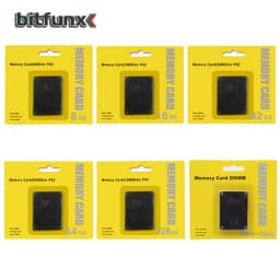 Bitfunx Black Empaty Memory 8Card 8MB/16MB/32MB/64MB/128MB/256MB Game Save for Playstation 2 PS2 Game Console