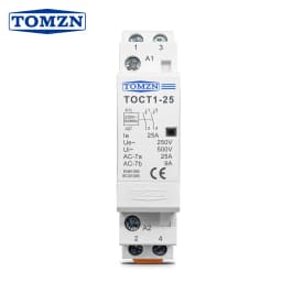 TOMZN TOCT1 2P 16A 20A 25A 220V/230V 50/60Hz Din Rail Household AC Modular Contactor 2NO or 1NO 1NC