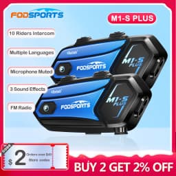 Fodsports M1-S Plus Music Share Motorcycle Helmet Intercom for 10 Riders Wireless Bluetooth Intercomunicador Speakers Intercoms