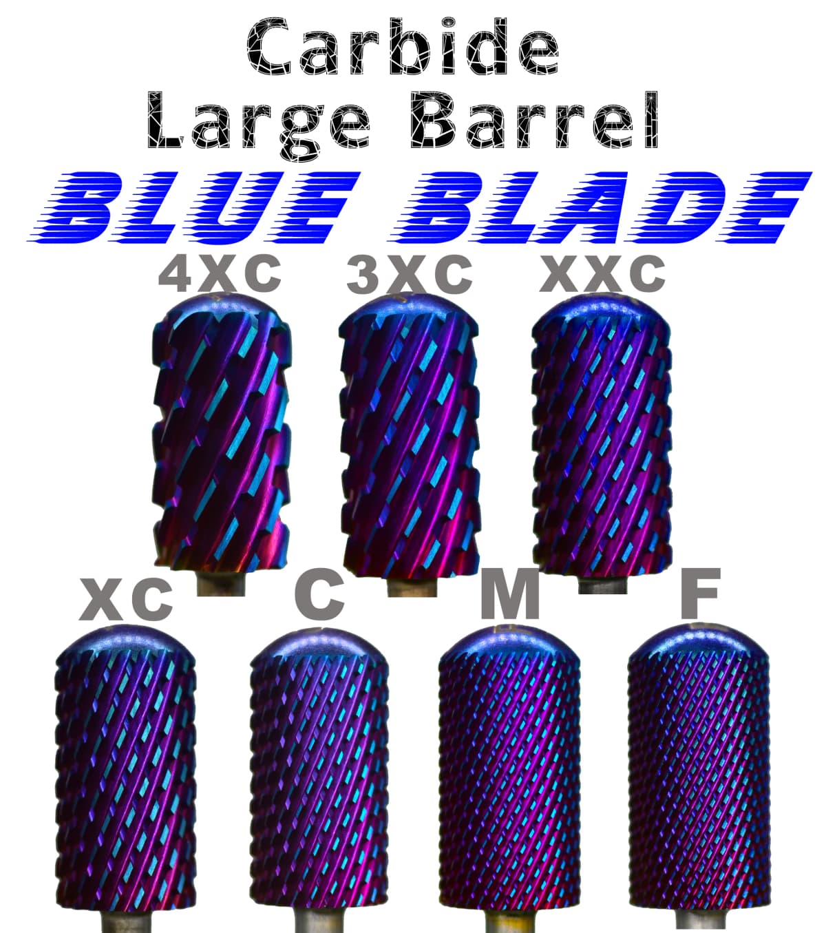 Right Hand 6.6 Large Round Top Blue Blade Carbide Strongest Barrel Nail Drill Bit and Best remover for Powder