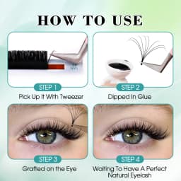 GEMERRY Easy Fan Eyelash Extensions D Curl W Shape Flowering Self-Making Fan Lashes Volume Eyelashes Faux Mink Makeup Tool