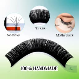 GEMERRY Easy Fan Eyelash Extensions D Curl W Shape Flowering Self-Making Fan Lashes Volume Eyelashes Faux Mink Makeup Tool