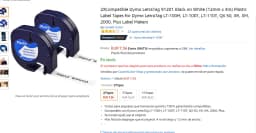 TapeTek 10 Compatible Dymo LetraTag 91221 Black on White (12mm x 4m) Plastic Label Tapes 91201 91221 59422 S0721660