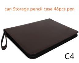 New Leather Large Capacity Fountain Pencil Case 48 Slots Pen Bag Writing Holder Supplies Accessories