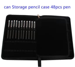 New Leather Large Capacity Fountain Pencil Case 48 Slots Pen Bag Writing Holder Supplies Accessories