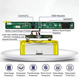 103450 3.7V Li-Po Rechargeable Battery 2000mAh With JST PH 2.0mm Connector for GPS, Cameras & MP3 Gadgets