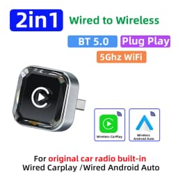 2026 2IN1 Wireless CarPlay Android Auto USB/Type-C Adapter Dongle Smart Box Plug Play For VW Toyota Nissan Honda Ford Benz KIA