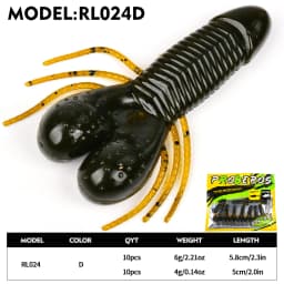 Sunlure 6 Unique Colors Shapes Sea Bass Trout Seawater Fishing Bait 10PC/Bag Ribbed Insect Shaped Design Biomimetic Soft Lures