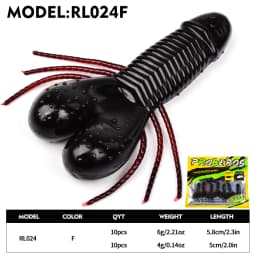 Sunlure 6 Unique Colors Shapes Sea Bass Trout Seawater Fishing Bait 10PC/Bag Ribbed Insect Shaped Design Biomimetic Soft Lures