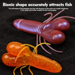 Sunlure 6 Unique Colors Shapes Sea Bass Trout Seawater Fishing Bait 10PC/Bag Ribbed Insect Shaped Design Biomimetic Soft Lures