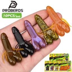 Sunlure 6 Unique Colors Shapes Sea Bass Trout Seawater Fishing Bait 10PC/Bag Ribbed Insect Shaped Design Biomimetic Soft Lures