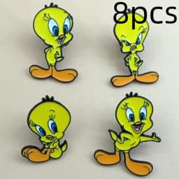 8pcs Cute Yellow Duck Enamel Pins Creative Cartoon Animal Lapel Brooch Badge Backpack Clothing Hat Accessories For Kids Gift