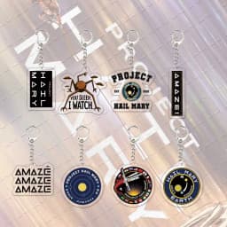 Project Hail Mary Mission Crest Acrylic Keychain Bag Charm Accessories Rocky Space Andy Weir Astrophage Keyrings Pendant