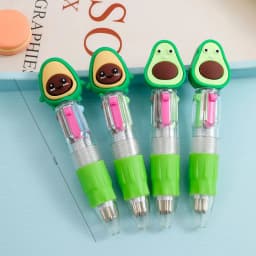 1-30Pcs Cute Cartoon Solid Color Four-Color Pen Mini Pocket Notebook Pen Creative Press Multi-Head Switch for Bullet Journals