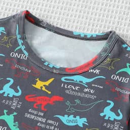 2-Piece Summer Children's Dinosaur Print Set, Cute Short-Sleeved T-Shirt for Boys and Girls, Elastic Waist, Comfortable Shorts