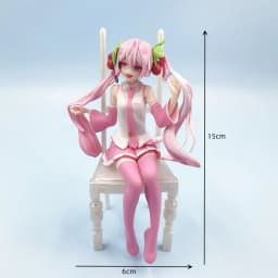 New Anime Hatsune Miku Action Figure Kawaii Collection Model Pink Sakura Kawaiii Doll Collectible Toys Cake Decor
