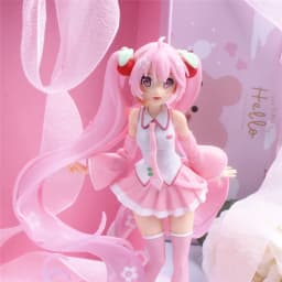 New Anime Hatsune Miku Action Figure Kawaii Collection Model Pink Sakura Kawaiii Doll Collectible Toys Cake Decor