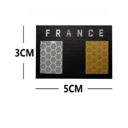 NEW France Flag IR Infrared Embroidered Patches Tactical Military Patch Nylon Reflective French Flag Emblem Embroidery Badges
