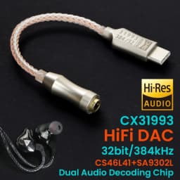 CX31993 USB Type-C to 3.5mm Audio Interface Headphone Amplifier HiFi DAC Earphone Sound Amplifier 32bit 384kHz Audio Adapter