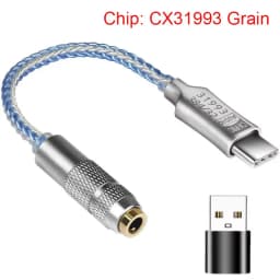 CX31993 USB Type-C to 3.5mm Audio Interface Headphone Amplifier HiFi DAC Earphone Sound Amplifier 32bit 384kHz Audio Adapter