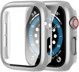 Glass+cover For Apple Watch Case 44mm 40mm 45mm 41mm 42mm 38mm Accessories Plated Screen Protector iWatch series 9 8 6 5 3 se 7