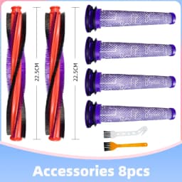 Fit For Dyson V6 Animal Fluff / DC59 / DC62 / SV03 / SV073 Roller 185 mm 225 mm Main Brush Bar Pre Filter Replacement Spare Part