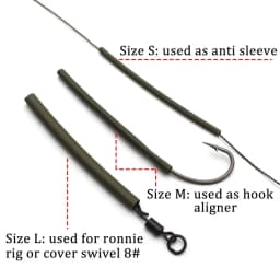 30PCS Carp Fishing Accessories Matte Silicone Heat Shrink Tubing Rig Tube For Carp Fishing Ronnie Rigs Hair Rig Terminal Tackle