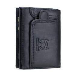 BULLCAPTAIN 100% Genuine Leather Men's Rfid Wallet Multifunctional Storage Bag Coin Purse Wallet Card Case