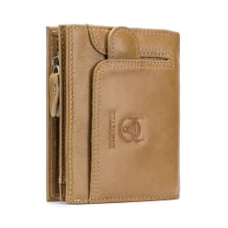 BULLCAPTAIN 100% Genuine Leather Men's Rfid Wallet Multifunctional Storage Bag Coin Purse Wallet Card Case