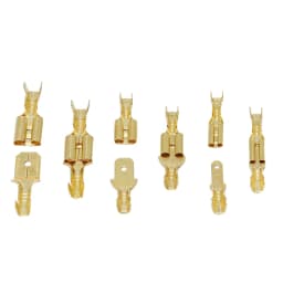 100Pcs/lot 2.8/4.8/6.3mm Female and male Crimp Terminal Connector Gold Brass/Silver Car Speaker Electric Wire Connectors Set