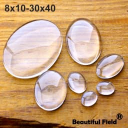 8x10mm 10x14mm 13x18mm 18x25mm 20x30mm 30x40mm Clear Oval Glass Cabochons Blank Set Handmade Settings Stones Transparent Domed
