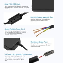 Car Power Adapter Cigarette Lighter Socket Power Converter AC Adapter DC 110V/ 220V to 12V 15A Supply Lighter for Home