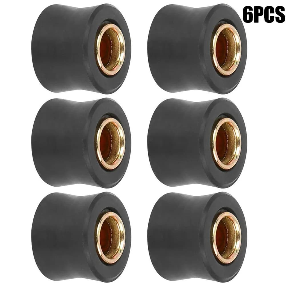 6pcs Universal Motorbike 10mm Rear Shock Absorber Cushion Rubber Ring Bushing Spare Part Fit For Dual Sport Off-Road Street