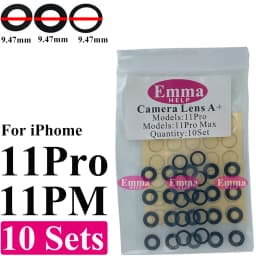 EmmaHelp 10set Back Camera Glass for iPhone 15 14 13 12 16 17 Pro Max Rear Camera Lens Cover Replacement Sticker A+