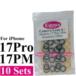 EmmaHelp 10set Back Camera Glass for iPhone 15 14 13 12 16 17 Pro Max Rear Camera Lens Cover Replacement Sticker A+